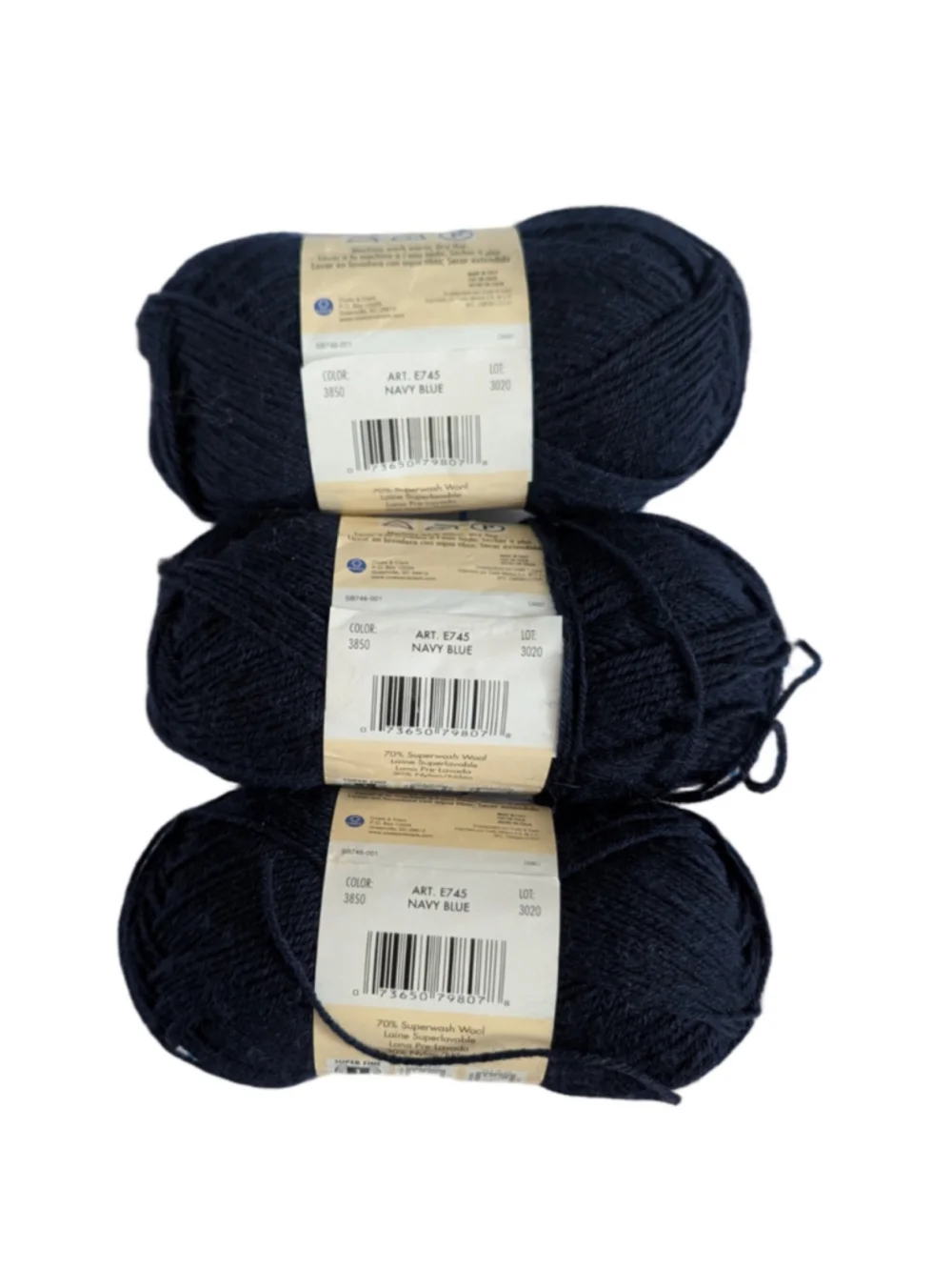 5/$25 Red Heart Heart & Sole Yarn 3-Pack Navy Blue